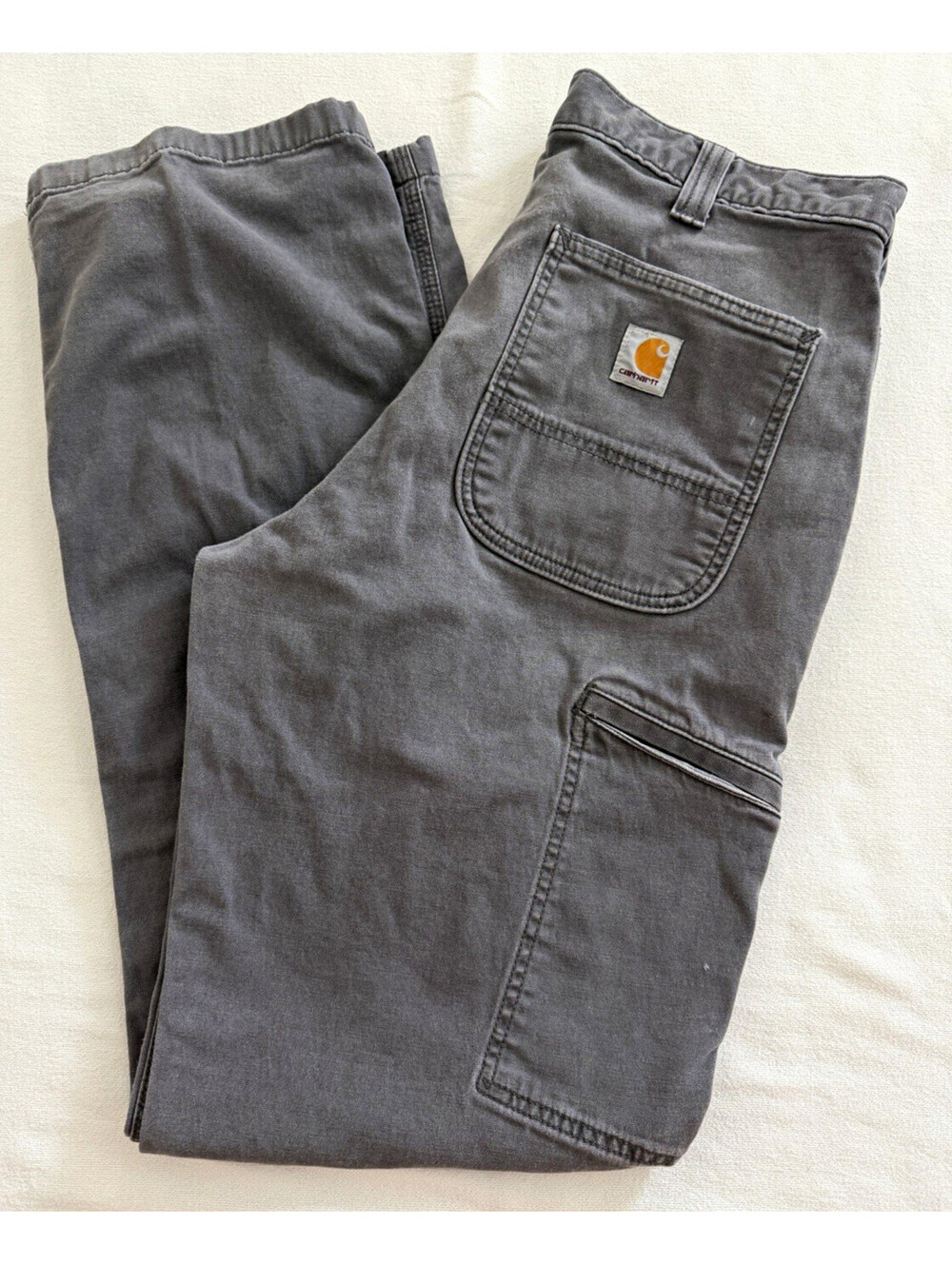 Carhartt Rugged Flex / Rigby Canvas relaxed-fit Work Pants Grey Mens 34x34
